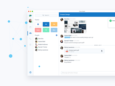 Cisco Spark - Team (Exploration) app cisco dashboard desktop product design redesign spark ui ux video conference