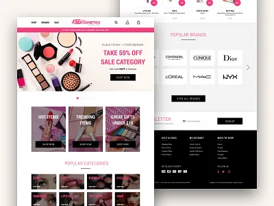 ACW — Home Page Concept beauty cosmetics desktop ecommerce makeup pink ui ux website