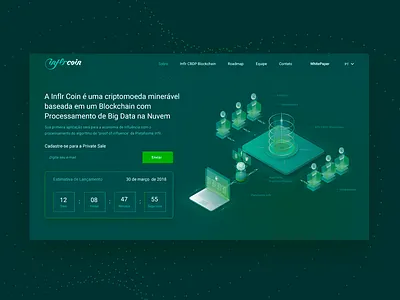 Inflrcoin Landing bitcoin blockchain criptomoeda cryptocoin digital coin digital money futuristic illustration innovation isometric