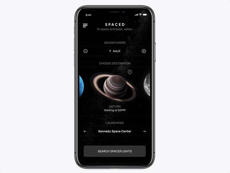 #SPACED Challenge - Animated GIF adobexd ios madewithadobexd protopie space spaced spacedchallenge xd