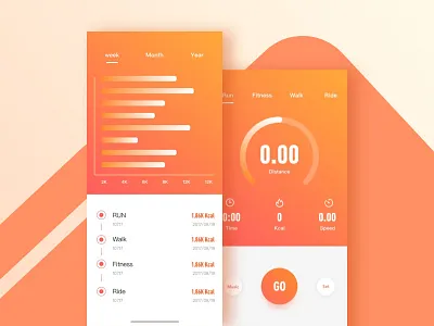 Dribbble 100day 010 app color fitness icon run sport walk