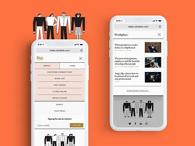 Relate Mobile Navigation Refresh branding identity illustration mobile navigation relate user interface zendesk