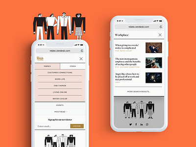 Relate Mobile Navigation Refresh branding identity illustration mobile navigation relate user interface zendesk