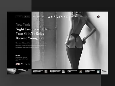 Wmag Black book design fashion interface news photo sea slide web