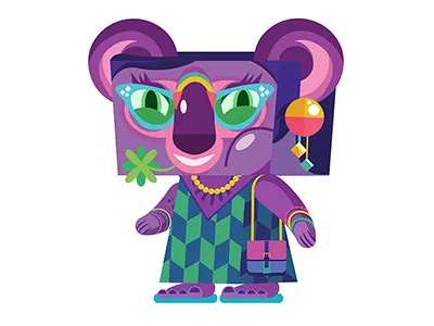 Candy Kuala cute kuala paper toy vector