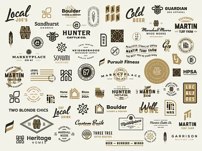 End of Last Year badges branding coffee farm feather fitness home identity leaf logo monogram typography