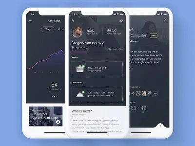 Voicey Influencer app influencer ios marketing mobile profile statistics ui voicey