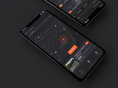 Car Repair & Service Mobile App Concept app car dark explore filter ios iphonex map mobile product repair ui