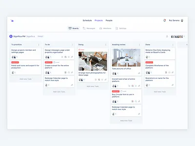 Kanban Productivity Tool board card desktop grey kanban platform significa trello ui