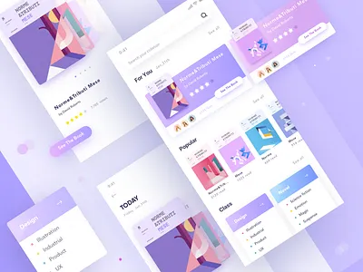 Reading App app book design ios11 iphonex layout purple reading