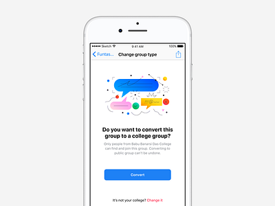 Change group type (alternative) change college group design group type ios iphone public group user interface
