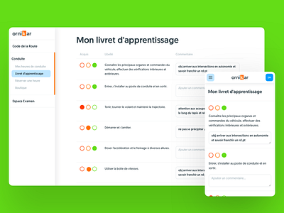 Livret d'apprentissage, Kitt : Ornikar Design System design system feedback form gamification progress style guide ui kit