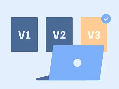 Iterating and refining (Illustration) - Personal Website blue conversion illustration iterations landing page orange personal website problems refining saas versions web