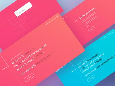 unorthodox fin-tech signup flow colorful fintech form interactive signup