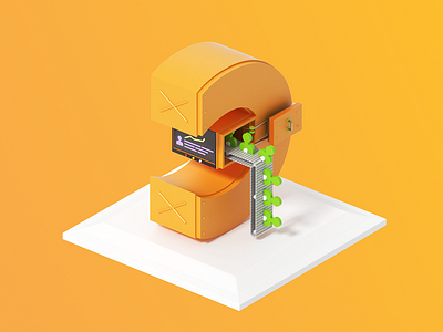 "Exploitation" illustration for software development company 3d 3dillustration design digital exploitation graphic illustration illustrations it orange software