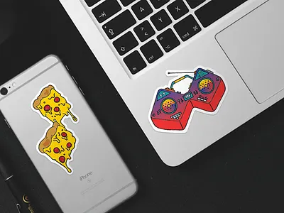 Dribbble Sticker branding color creative design illustration pixels stickers swag