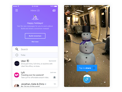 ☃ AR Snowman ar easter egg fun holiday mail share snowman