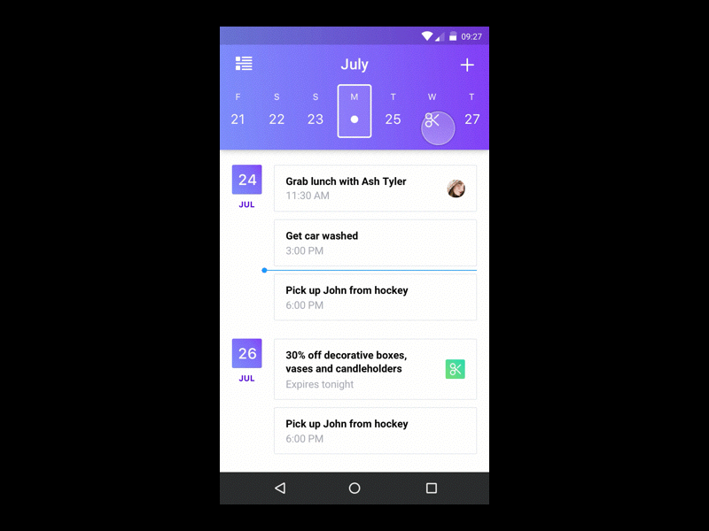 Hack Day 2017 calendar consumer hack day icons mobile principle prototype