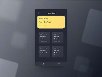 Fighter Card Design app black dark fighter game ios minimal yellow