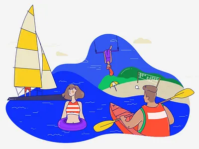 Sports bay beach play sail saling sea sport summer summer sports swiming umbrella watter