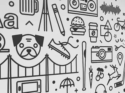 Spin Key Wall Art art icon illustration monoline mural pentool vancouver vector wall