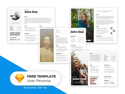[Free Template] User Persona Bundle freebie journey persona sketch template user ux