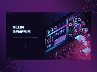 Neon Genesis 80s color giga gradient landing neon tamarashvili