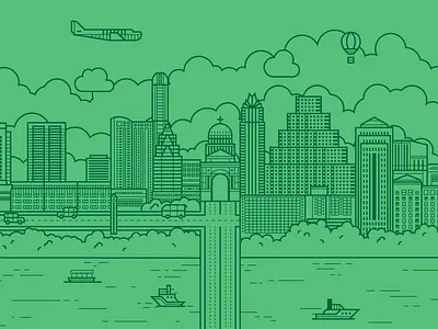 Lady Bird Lake – Austin, Texas business city corporate gif header illustration law marketing skyline texas vector