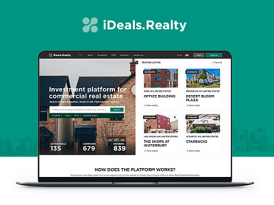 IDeals.Realty building commercial ecommerce estate house interface offices portal property real estate rental ui
