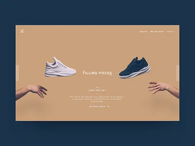 Filling Pieces - landing page clean header landingpage minimal shoes