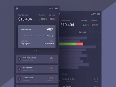 Just Another Boring Dark Finance App app dark finance grey ios iphone purple