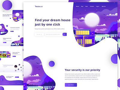 Real Estate Landing Page home buy home page home rent ios landing page listing property real estate ui ux web website