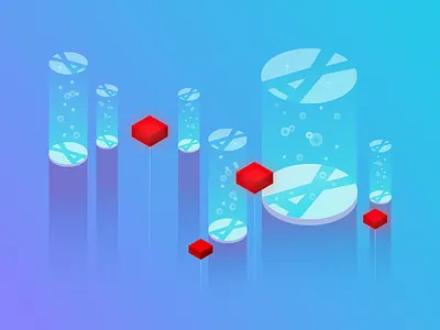 Blockchain tank ALAX alax aquarium blockchain crypto cube distribution fluid game illustration payments tank