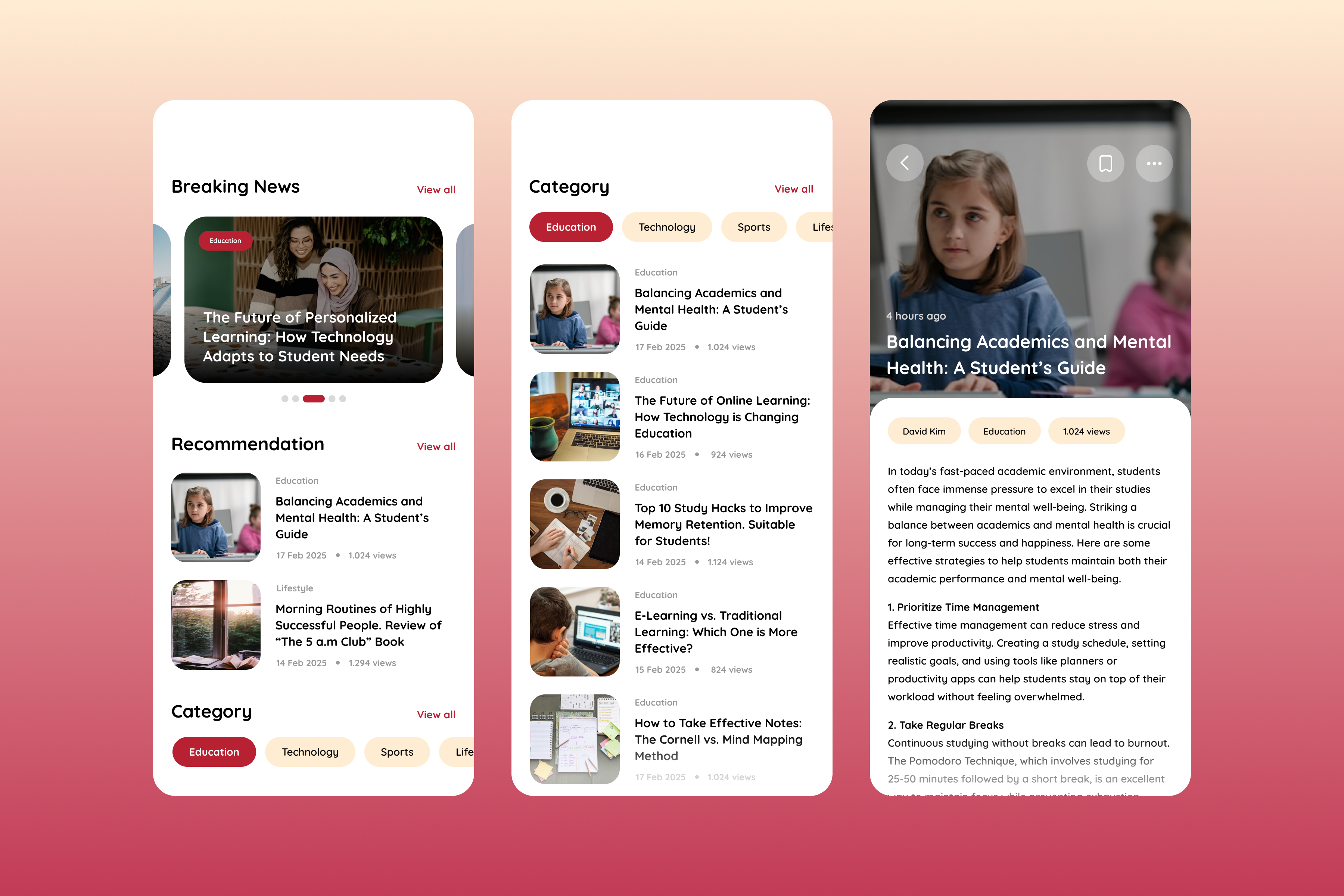 Magazie - News & Article App UI app news ui