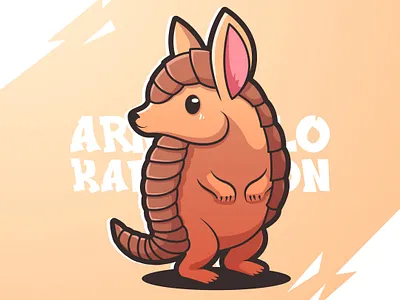 Armadillo Cartoon Illustration cartoon character design illustration logo mascot vector