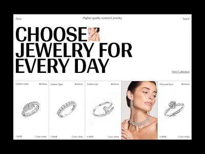 Jewelry E-commerce Website Design branding e commerce e commerce platform fashion website interactive ui jewelry jewelry platform jewelry store mobile friendly online shopping product display product showcase shopping store typography ui design ui inspiration ux design web design website