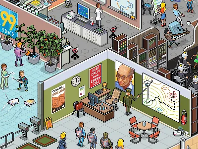 Beeline University Insight Map insight map isometric pixel art poster