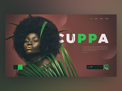 Cuppa album black design easter girl golden landing music page ui ux web