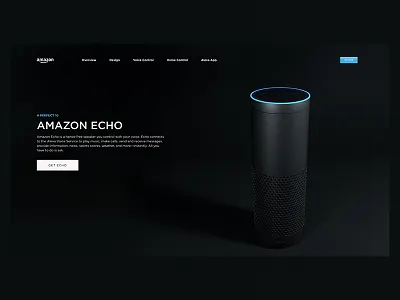 Amazon Echo 3d Render and Website Design Experiment 3d amazon dashboard design dribbble echo product sketch ui ux visualization web