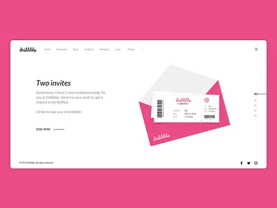 2x Dribbble Invites draft dribbble freebie giveaway invitation invite invites web
