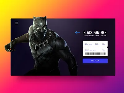 Black Panther: Ticket Checkout page clean color concept gradient minimalist ui uidesign uiux