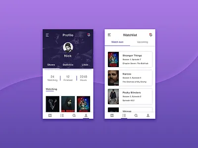 Tv App app application design mobile tv tv app tv series tv shows ui