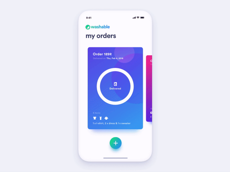 Laundry App cardui laundry progress bar app mobile app tracking uiux
