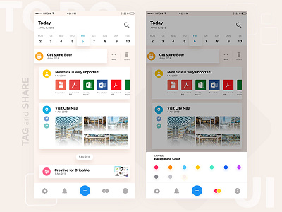 Todo List Ui Dribbble app background color dailylife flat icons ios list material reminder task todo
