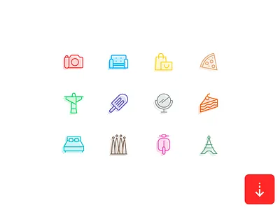 Lifestyle icons barcelona blog blogging camera icons lifestyle paris pizza rio travel vespa vlog