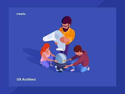 UX Architect character illustration robot team trinetix ux architect vacancy