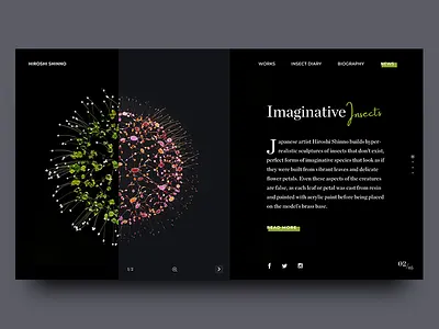 Hiroshi Landing Page clean landing page sculpture ui ui design user experience user interface ux visual web