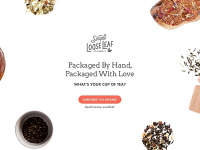 Simple Loose Leaf Landing Page clean landing page loose leaf minimal pricing subscription tea testimonial website design