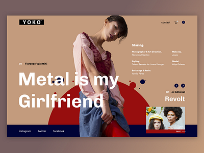 Yoko-mag - Metal is my girlfriend art design landing metal minimalism page photo slider ui ux webdesign