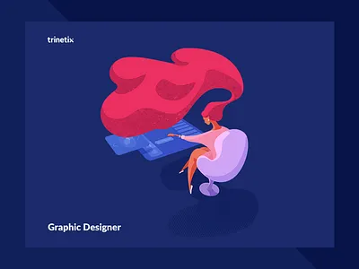 Graphic Designer character designer girl graphic graphic designer hair illustration trinetix vacancy
